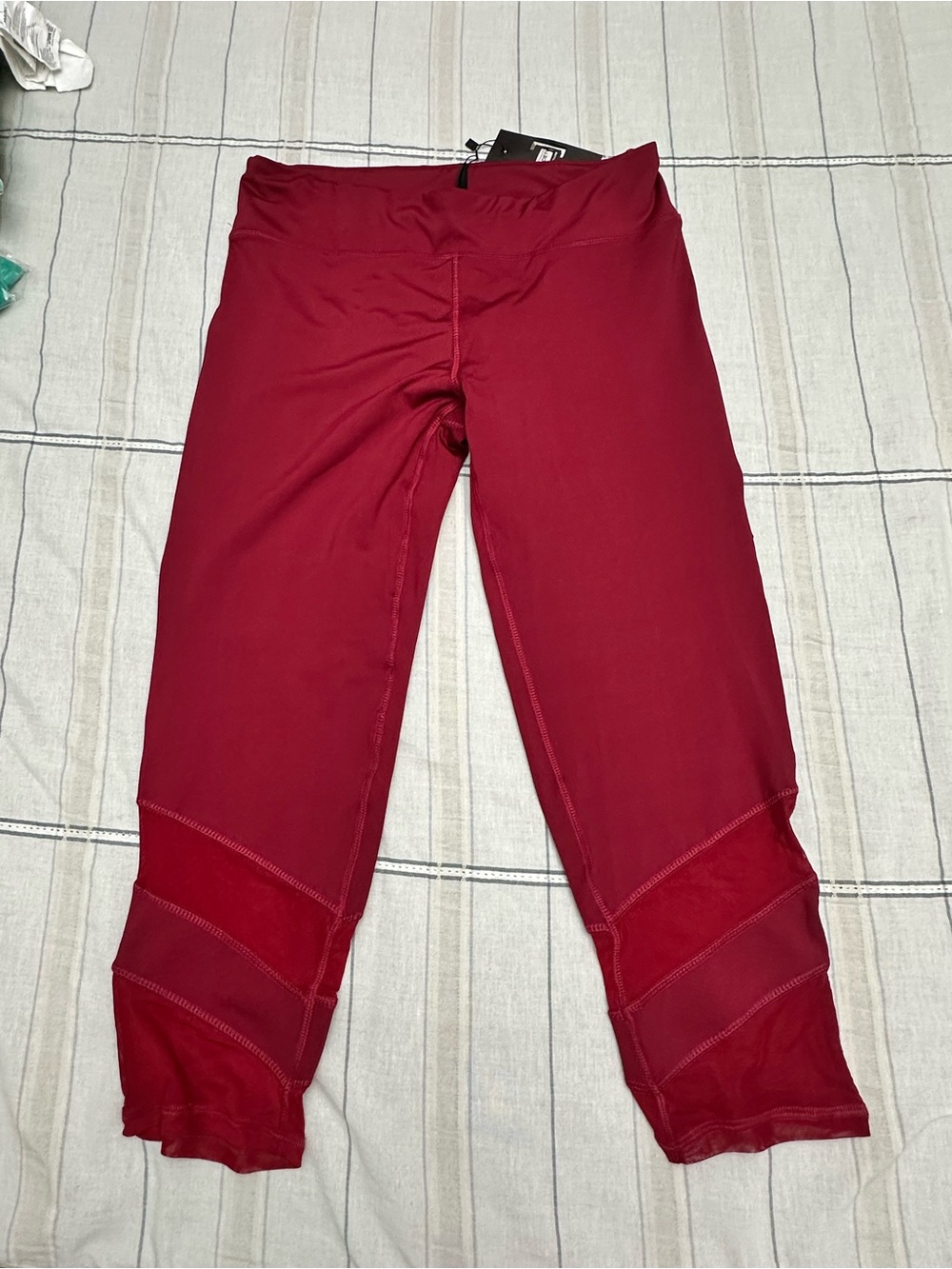 High-Rise Burgundy Active Capri Leggings
